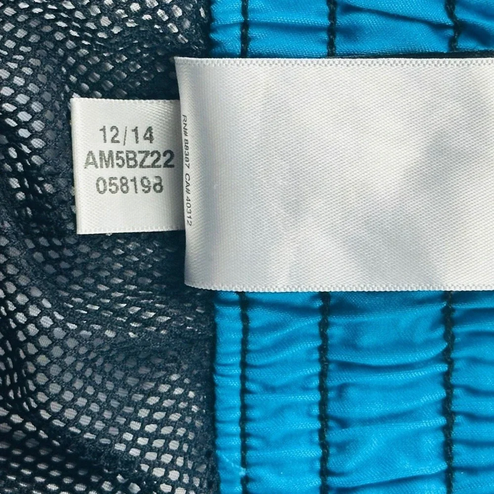 Adidas Swim Trunks Men M Blue Black Regular Striped Lined Summer Athletic Surf